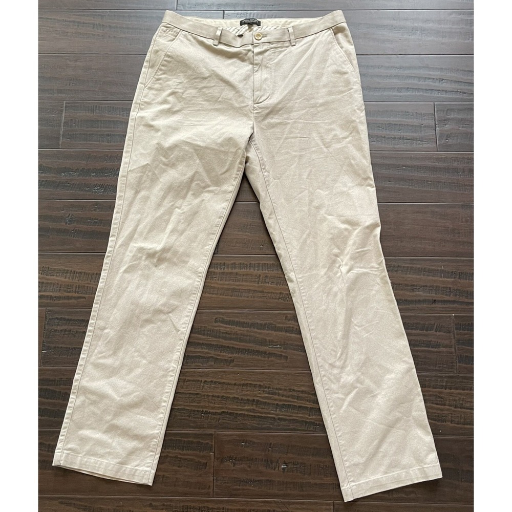 Banana Republic Kentfield Pants Mens 36 x 34 Cotton Dress Slacks Khaki Business